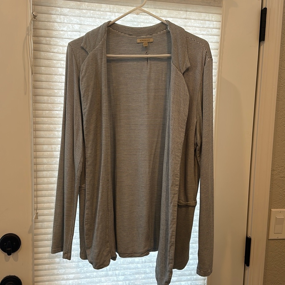 Anthropology Bordeaux Suit Jacket style cardigan